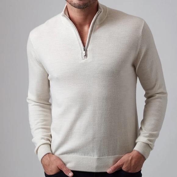 Raffi Other - Raffi Men's 100% Cashmere long sleeve 1/4 Zip-Up Sweater EUC mock neck